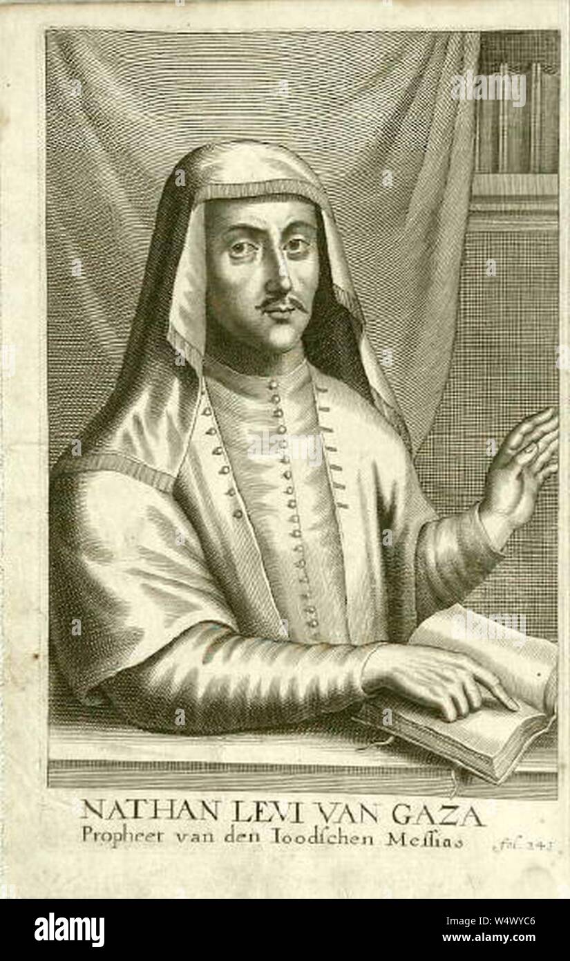 Cornelius Hazart - 1667 - Kerckelijke Historie - Nathan Levi of Gaza - Prophet of the Jewish Messiah. Stock Photo