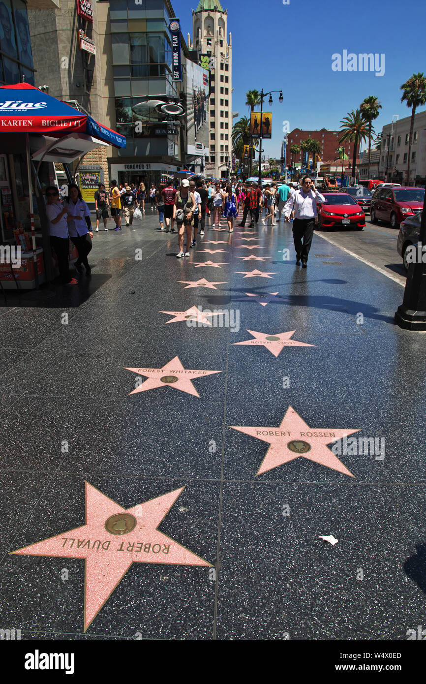 Alley of stars in Hollywood, Los Angeles, California, USA Stock Photo