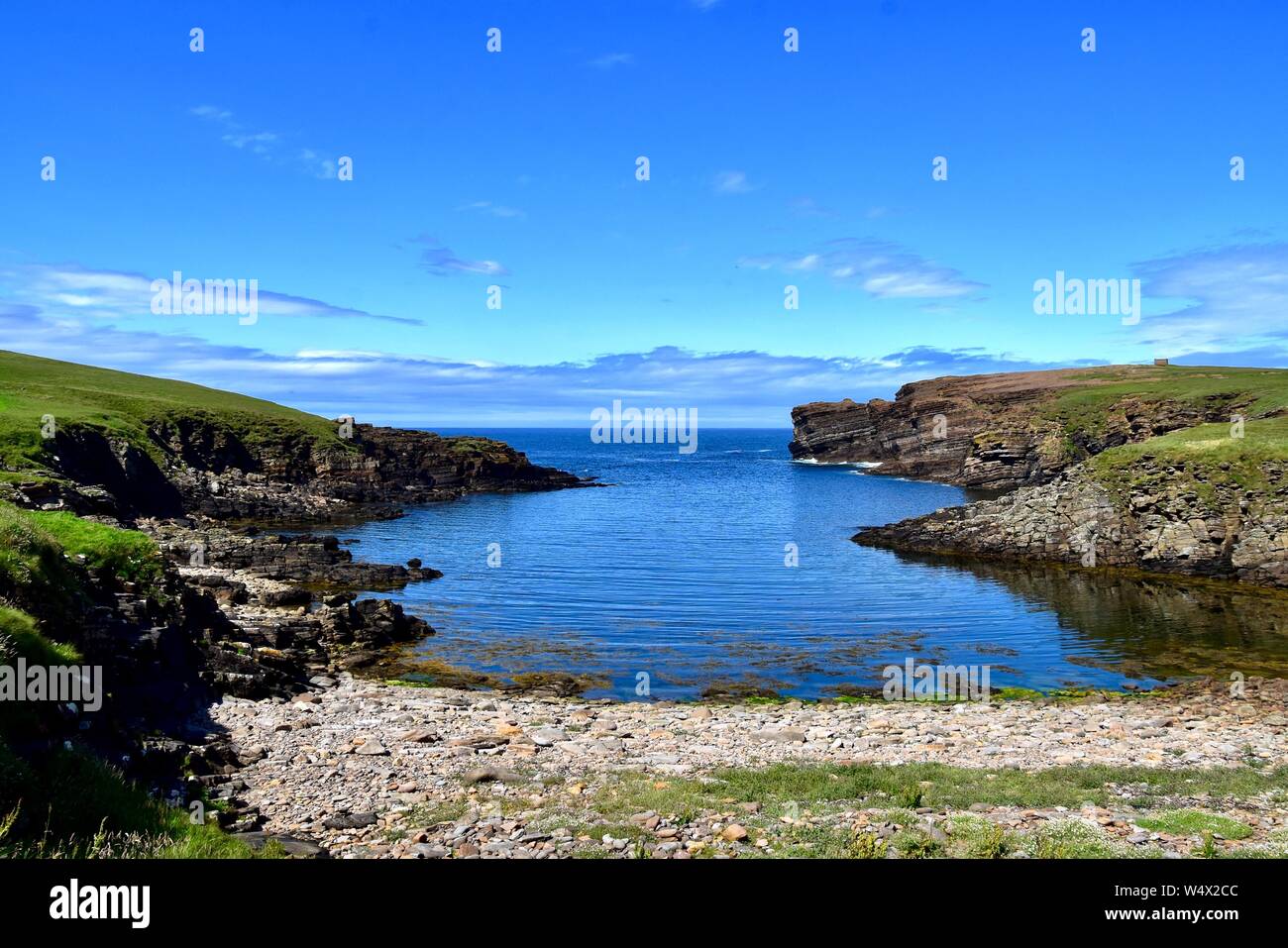 Geo or inlet at Yesnaby on the Okney west coast. Stock Photo