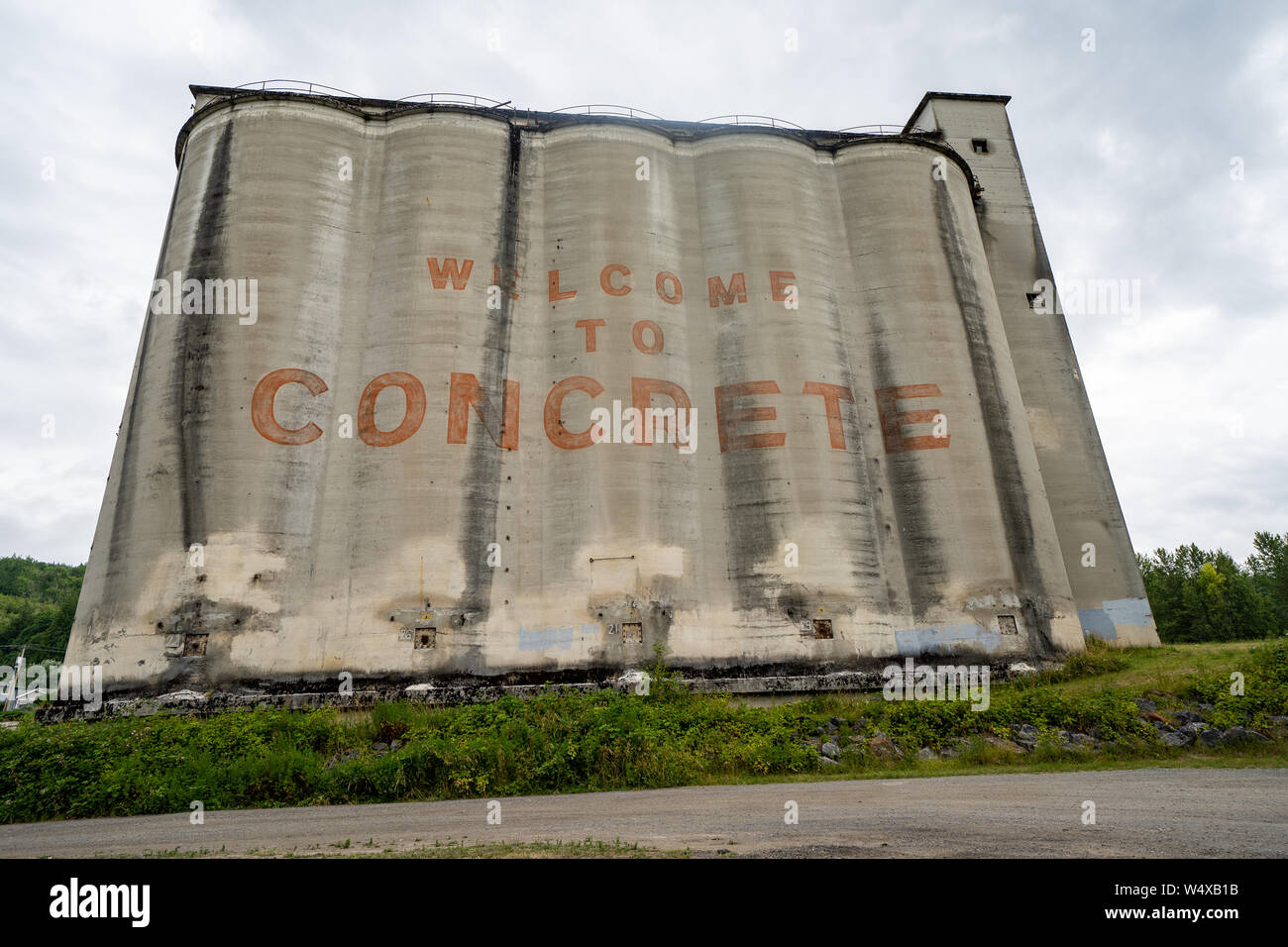 Iconic 'Welcome to Concrete' silos in Concrete, WA