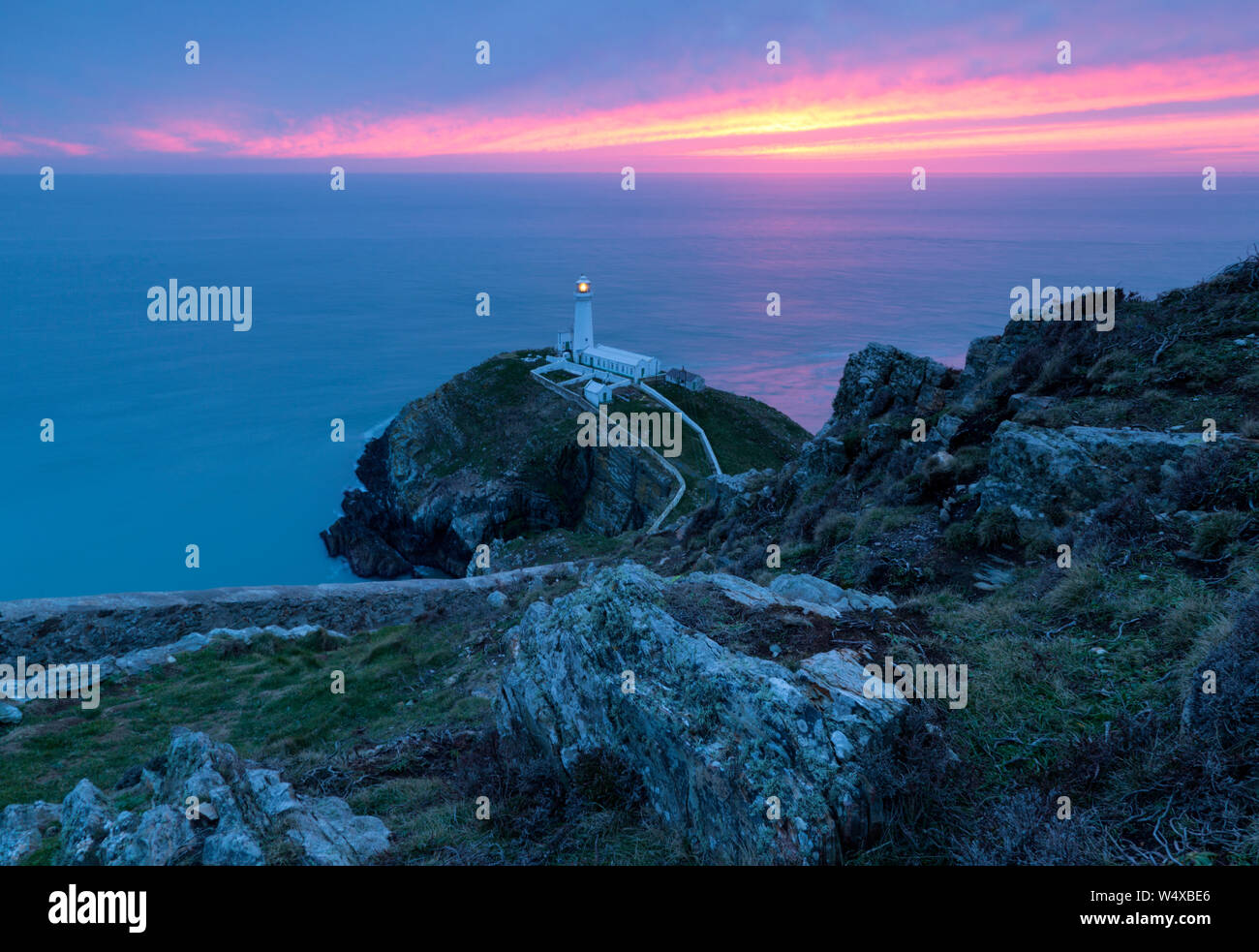 South Stack Lighthouse Anglesey Stock Photo
