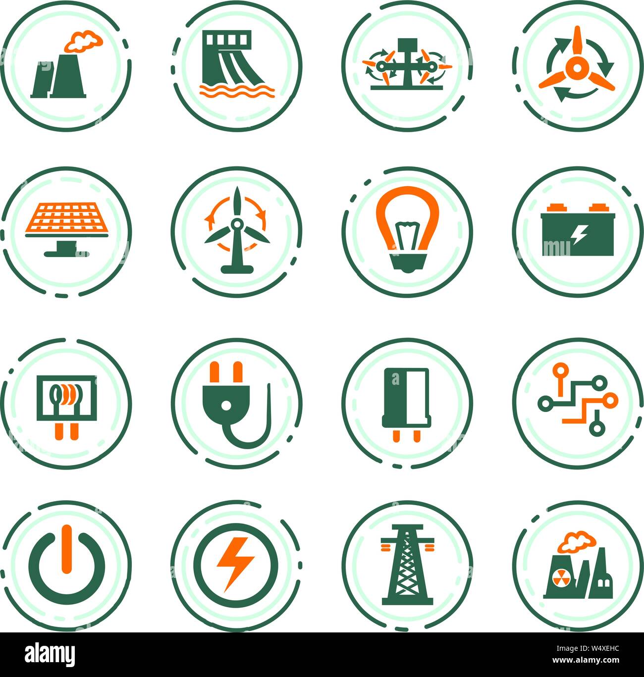 Electricity vector icons for user interface design Stock Vector