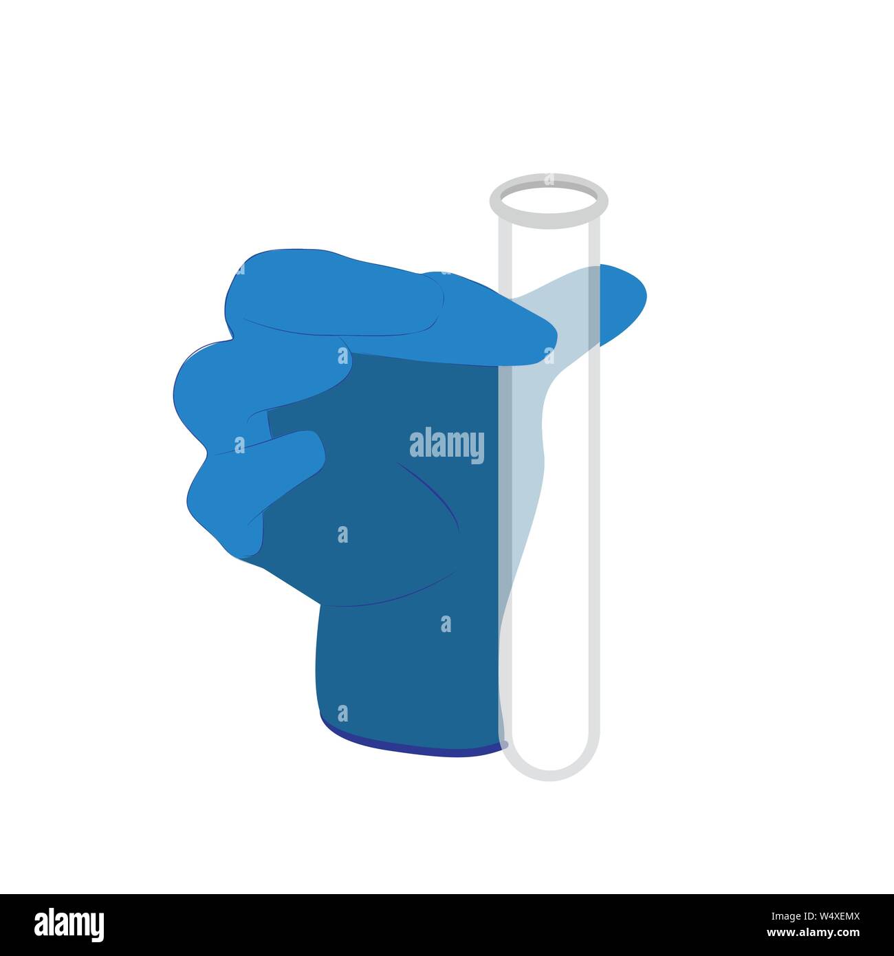 Vector illustration with a gloved hand and a flask Stock Vector