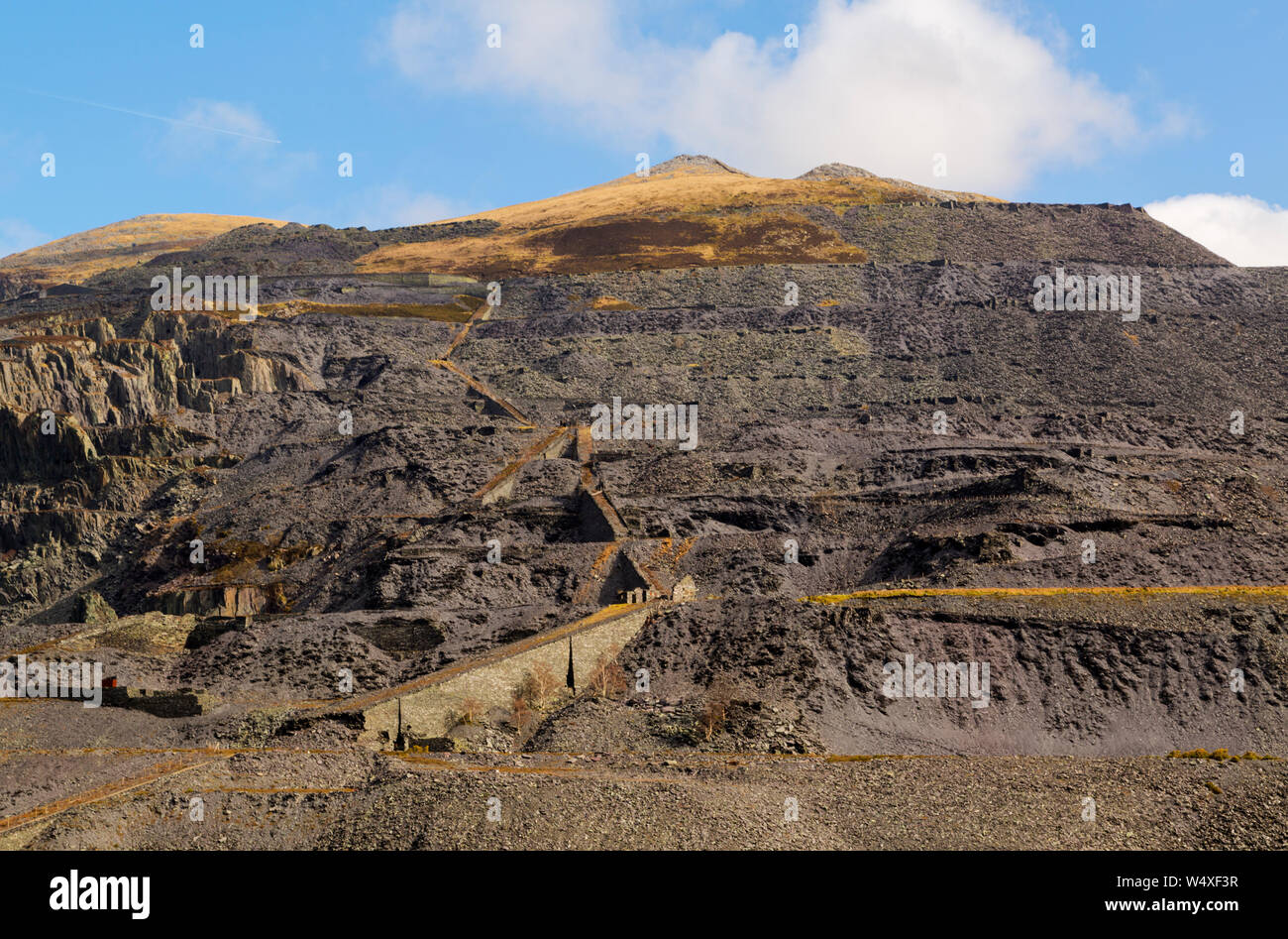 Dinorwic Slate Quarry near Llanberis in North Wales Stock Photo