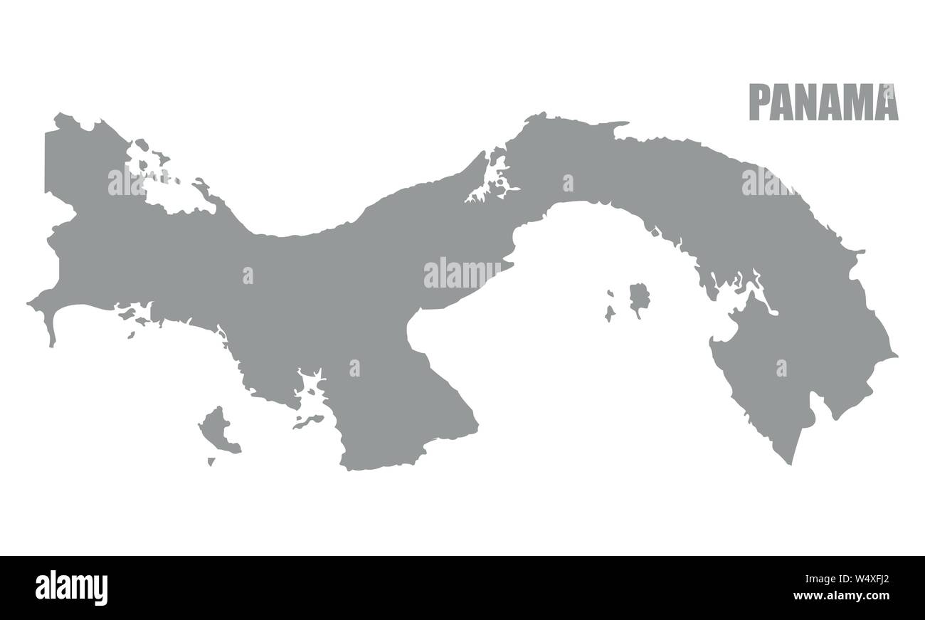 Panama silhouette map Stock Vector