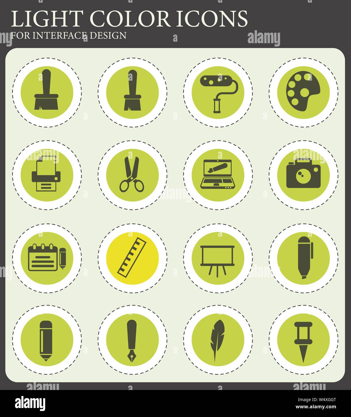 Graphic editor tools icons for web and user interface design Stock ...