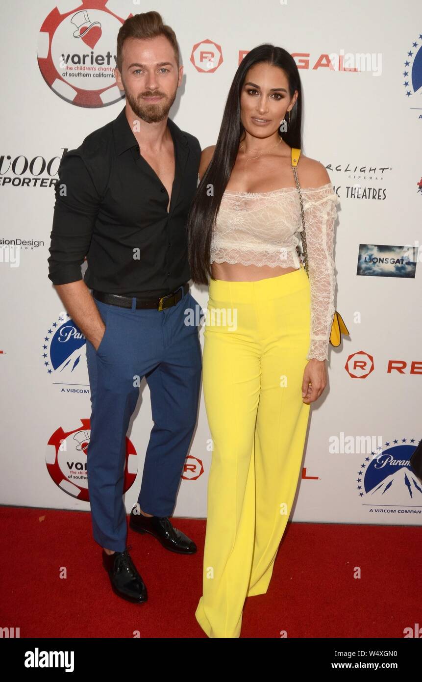 Los Angeles, CA, USA. 24th July, 2019. Artem Chigvintsev, Nikki Bella