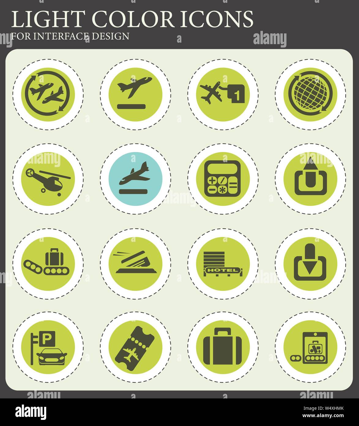 Airport simply symbols for web and user interface Stock Vector