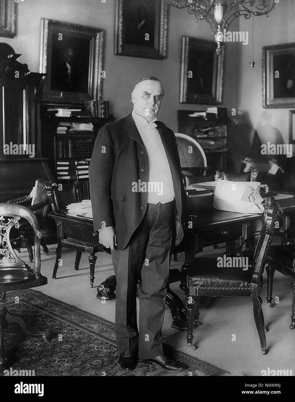 William McKinley (1843-1901), 25th President of the United States 1897-1901, Full-Length Portrait, Photograph by Francis Benjamin Johnston, 1898 Stock Photo