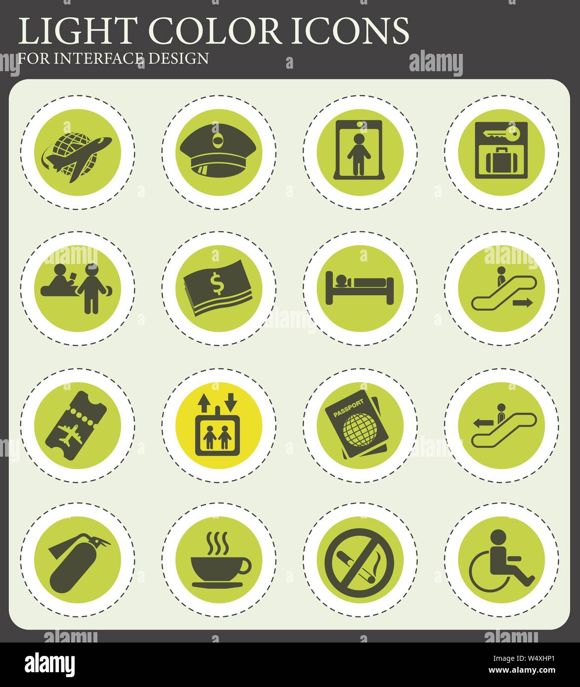 Airport simply symbols for web and user interface Stock Vector