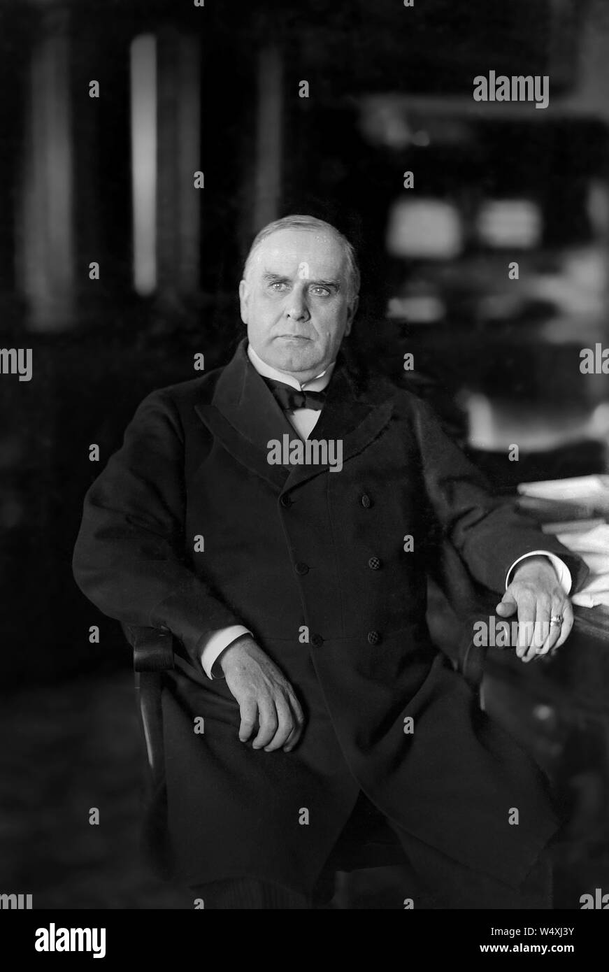 William McKinley (1843-1901), 25th President of the United States 1897-1901, Seated Portrait, Photograph by Charles Milton Bell, between 1890's Stock Photo