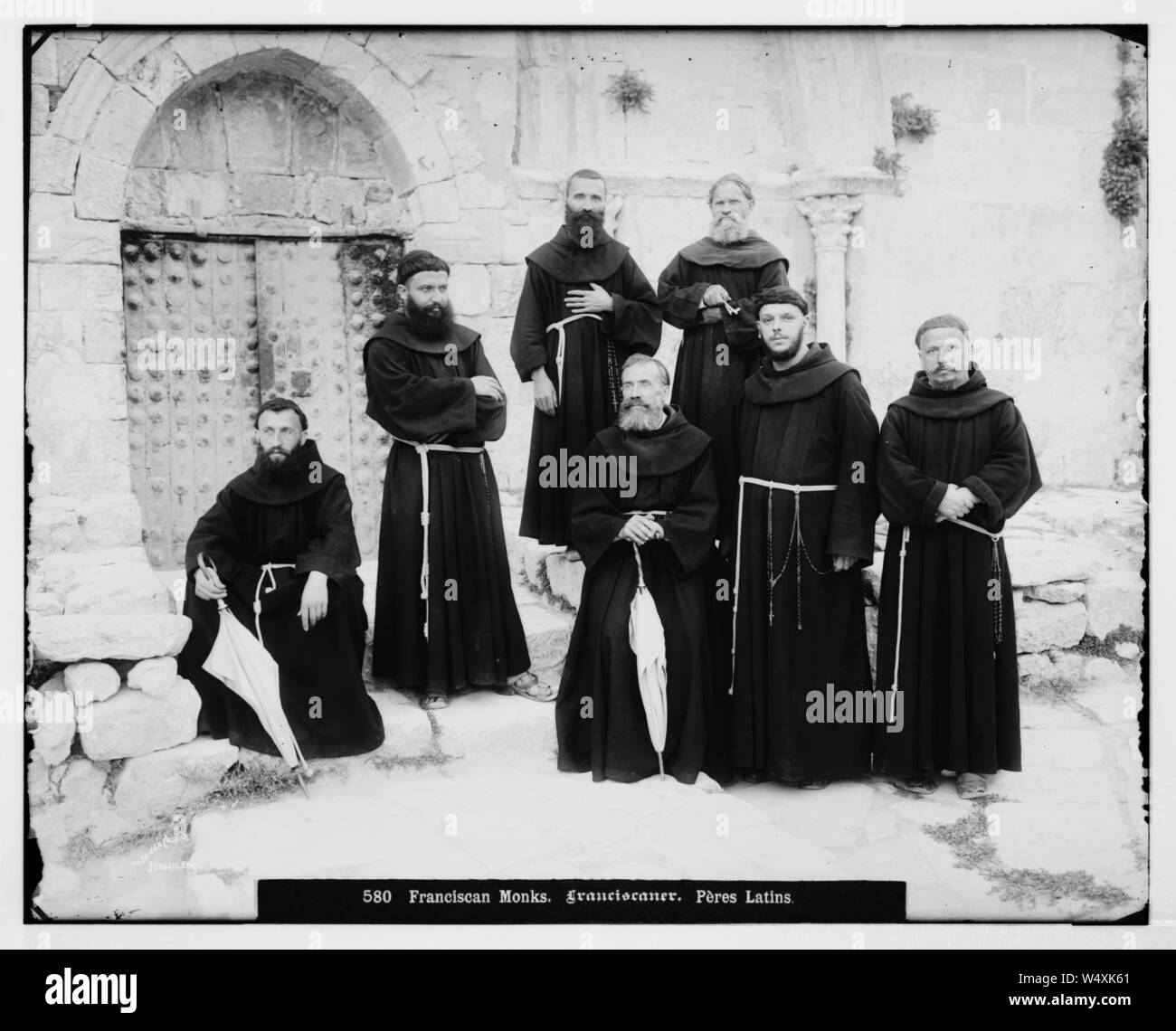 Costumes and characters, etc. Franciscan monks Stock Photo