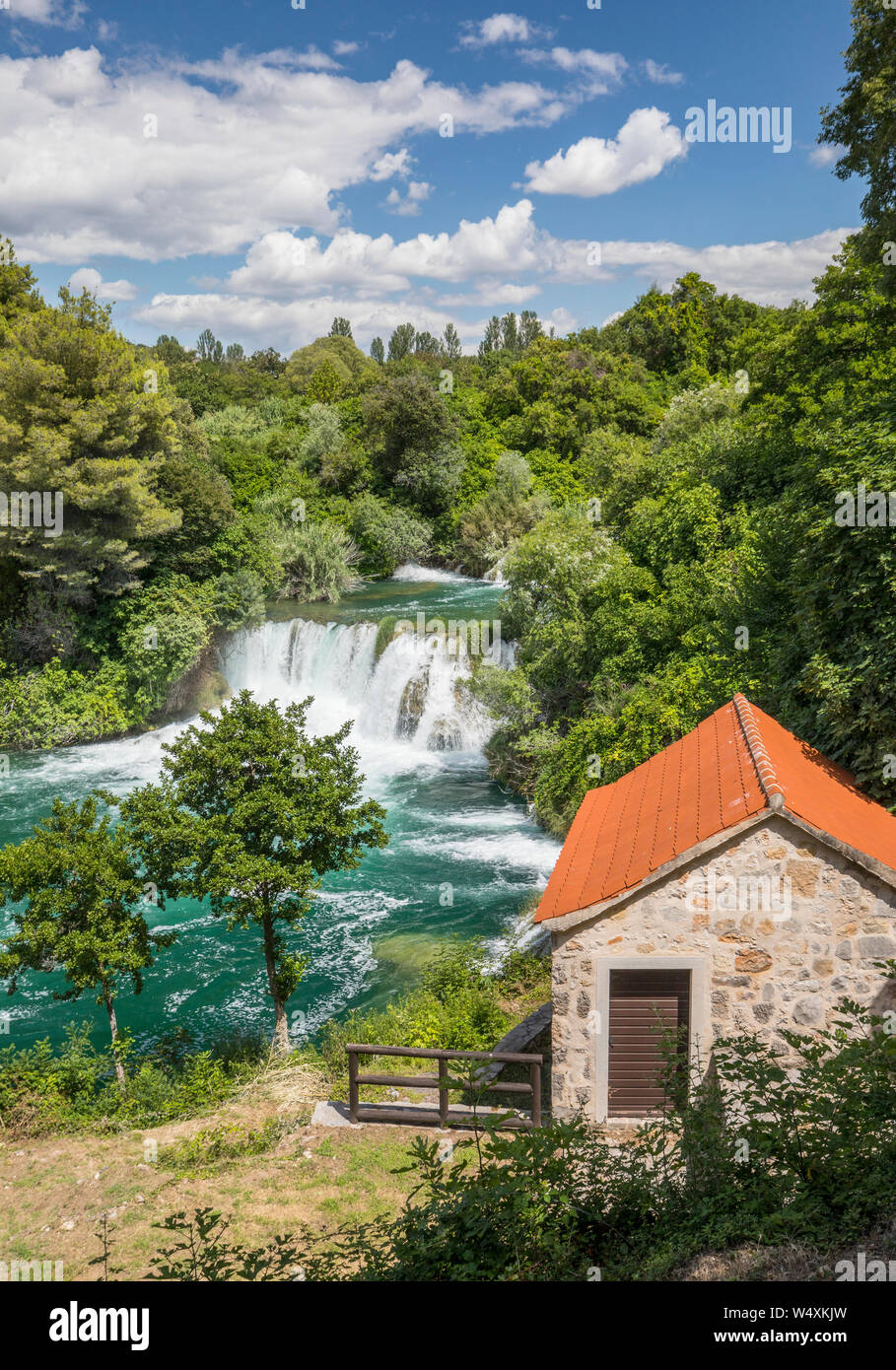 waterfalls in National park Krka Coatia Stock Photo