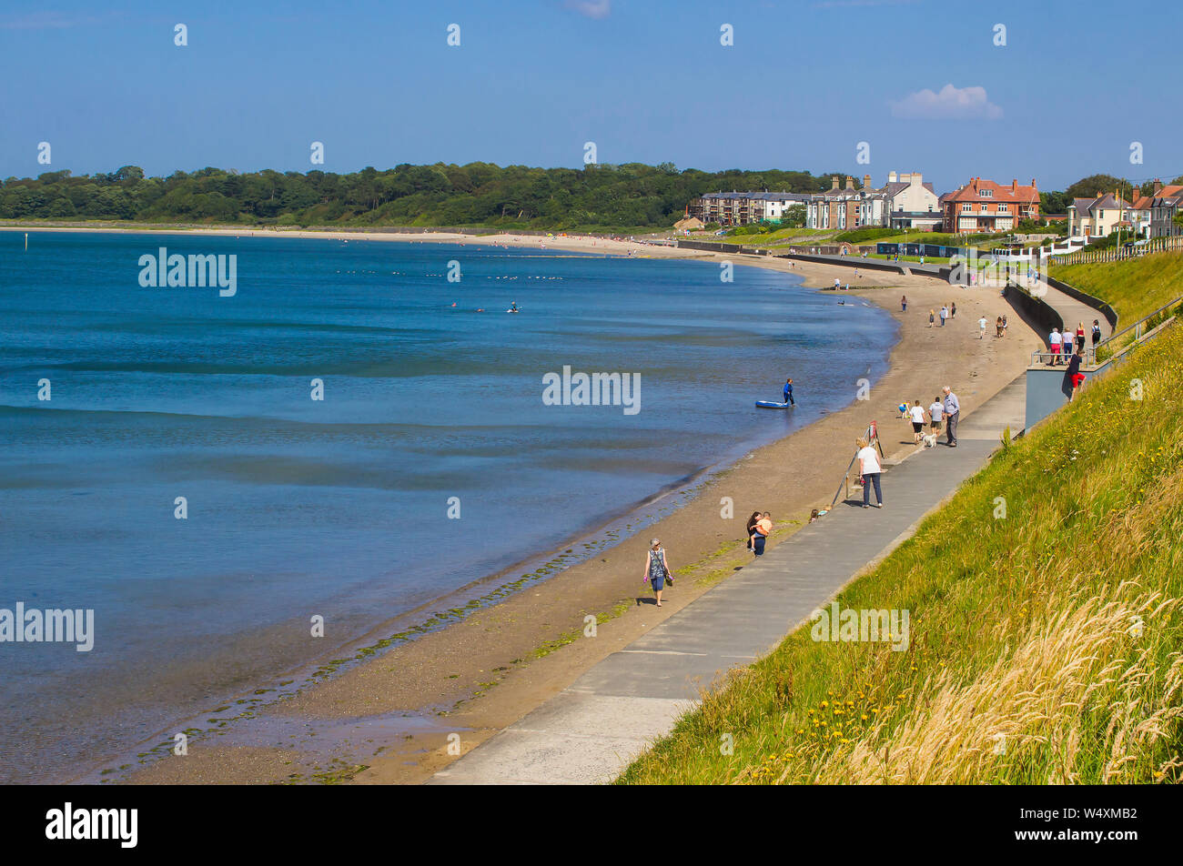 25 July 2019 A view of Ballyholme Bay in Bangor Northern Ireland taken