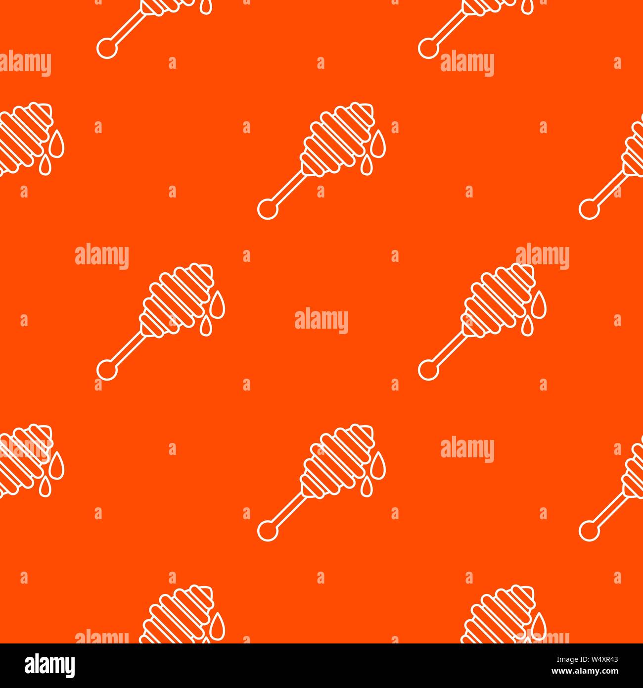 Honey ladle pattern vector orange Stock Vector