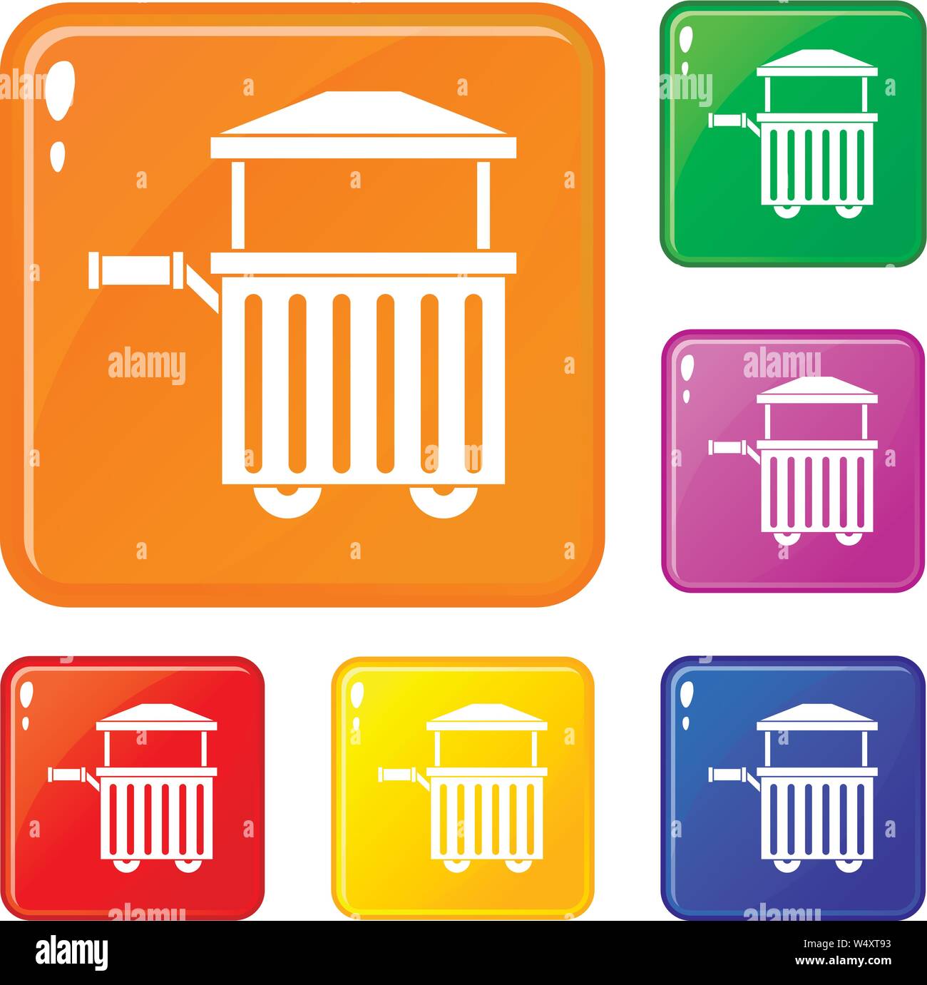 Street food cart icons set vector color Stock Vector Image & Art - Alamy