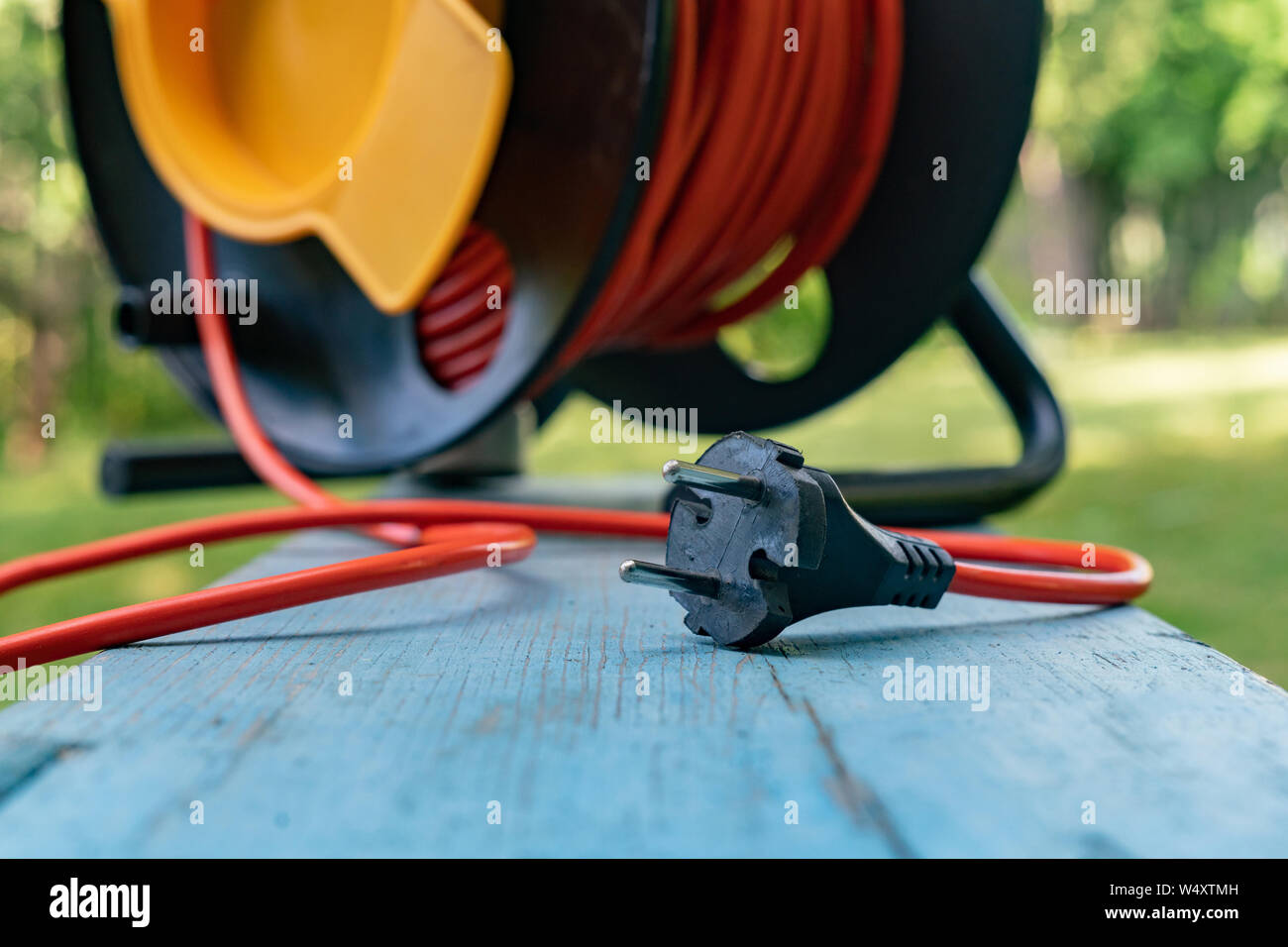big roll of the industrial wire cable elecricity connection indusrty concept Stock Photo Alamy