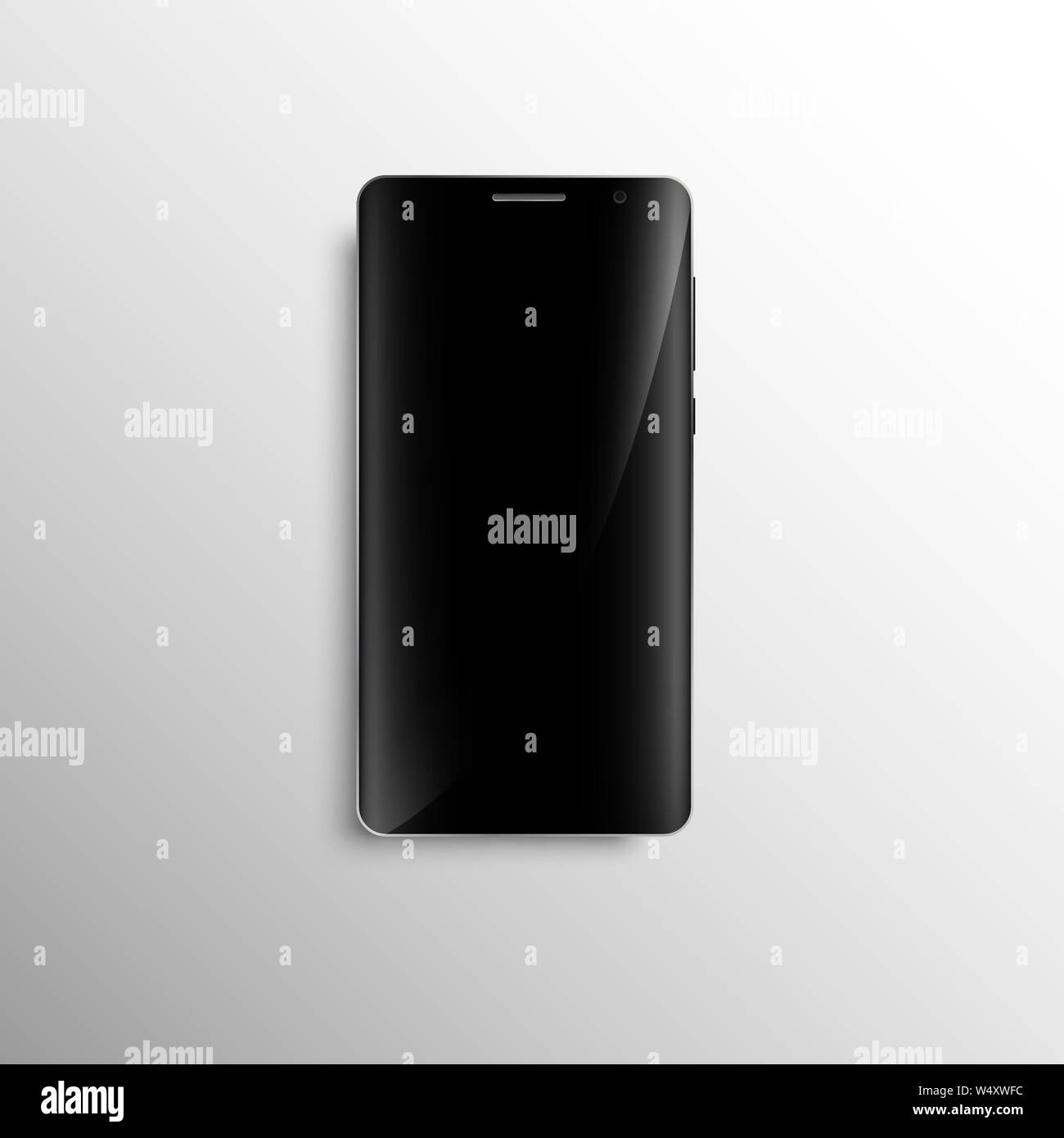 Black smartphone with curved screen. Vector illustration Stock Vector