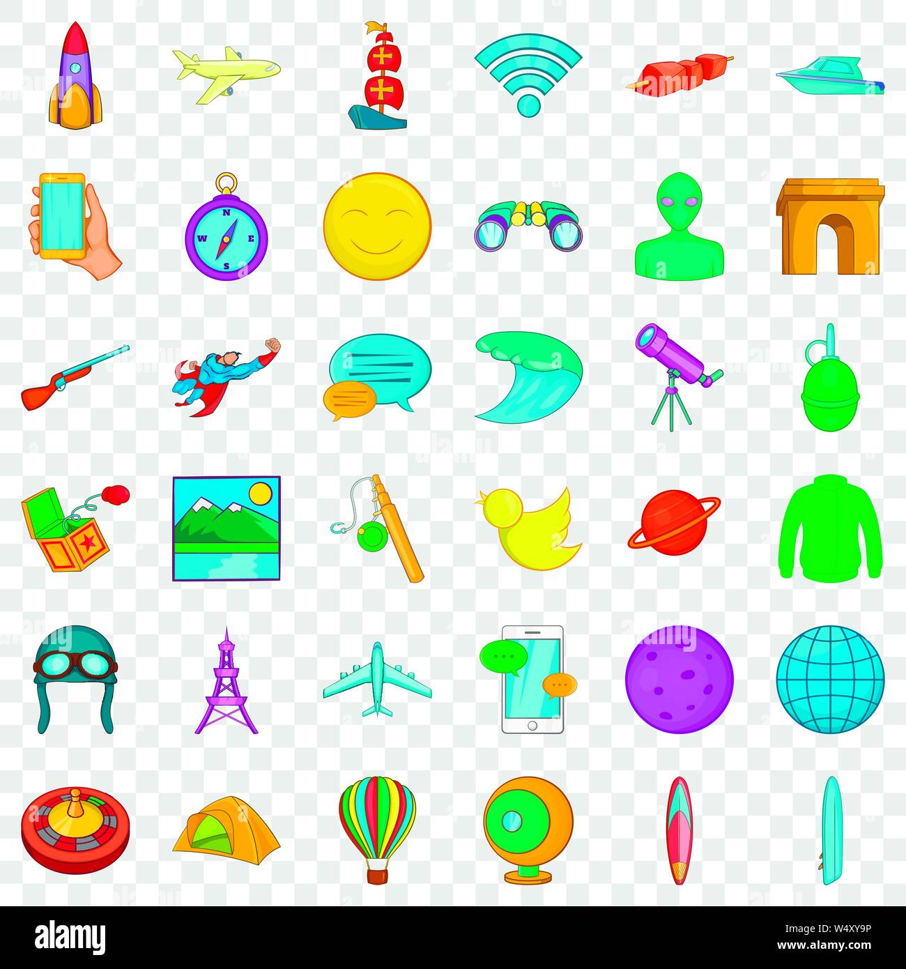 Planet icons set, cartoon style Stock Vector Image & Art - Alamy