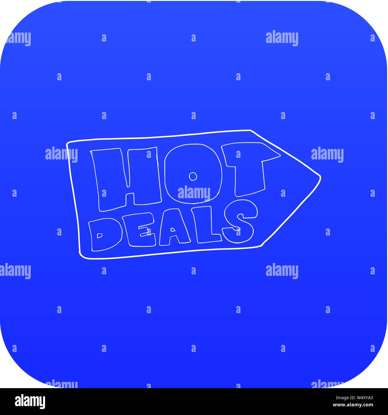 Hot deals direction sign icon blue vector Stock Vector Image & Art Alamy