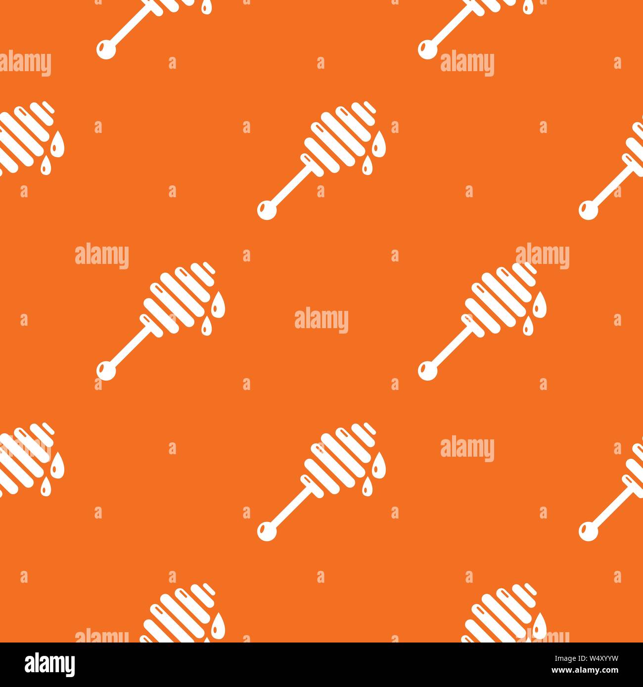 Honey ladle pattern vector orange Stock Vector