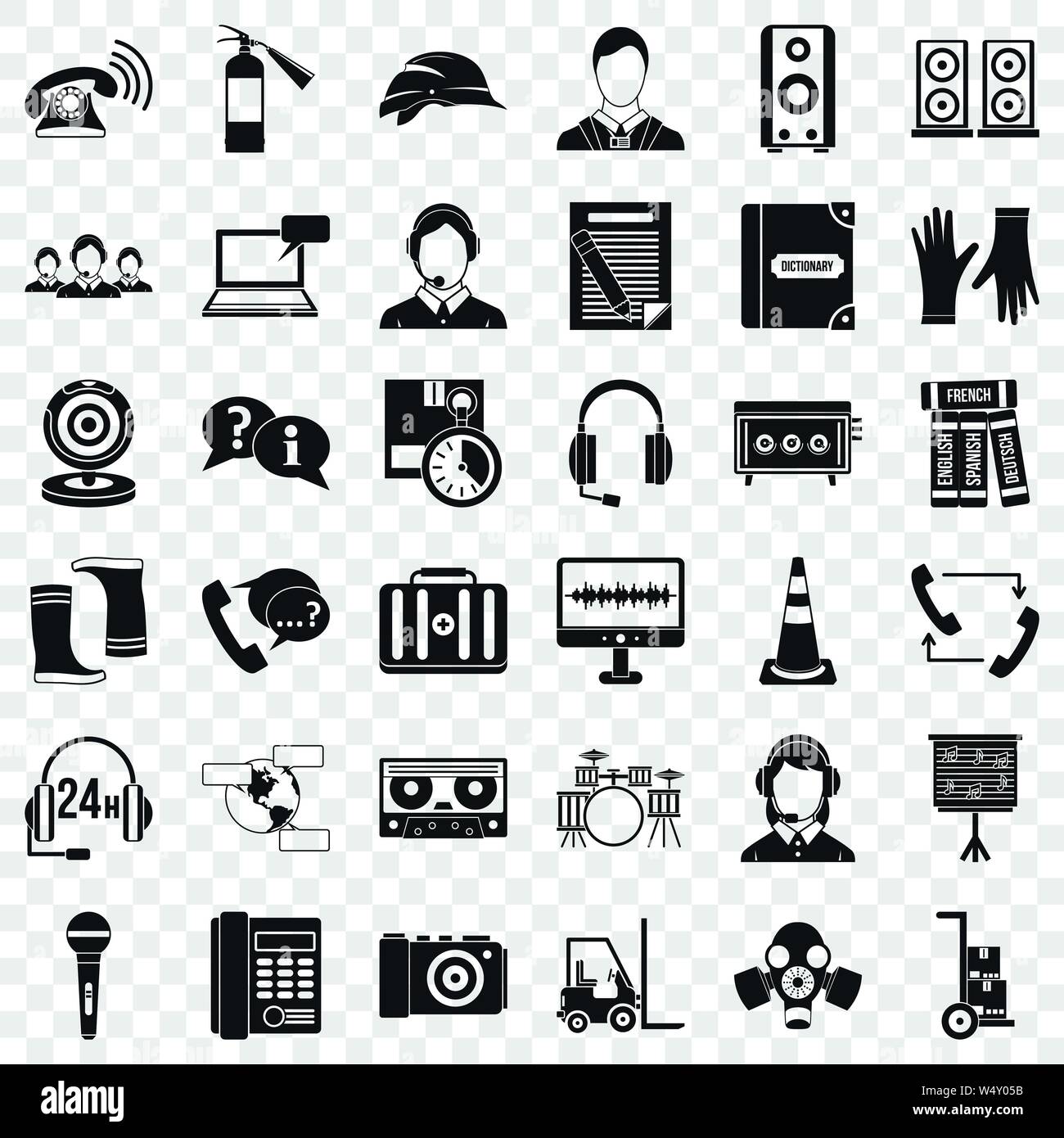 Operator icons set, simple style Stock Vector Image & Art - Alamy