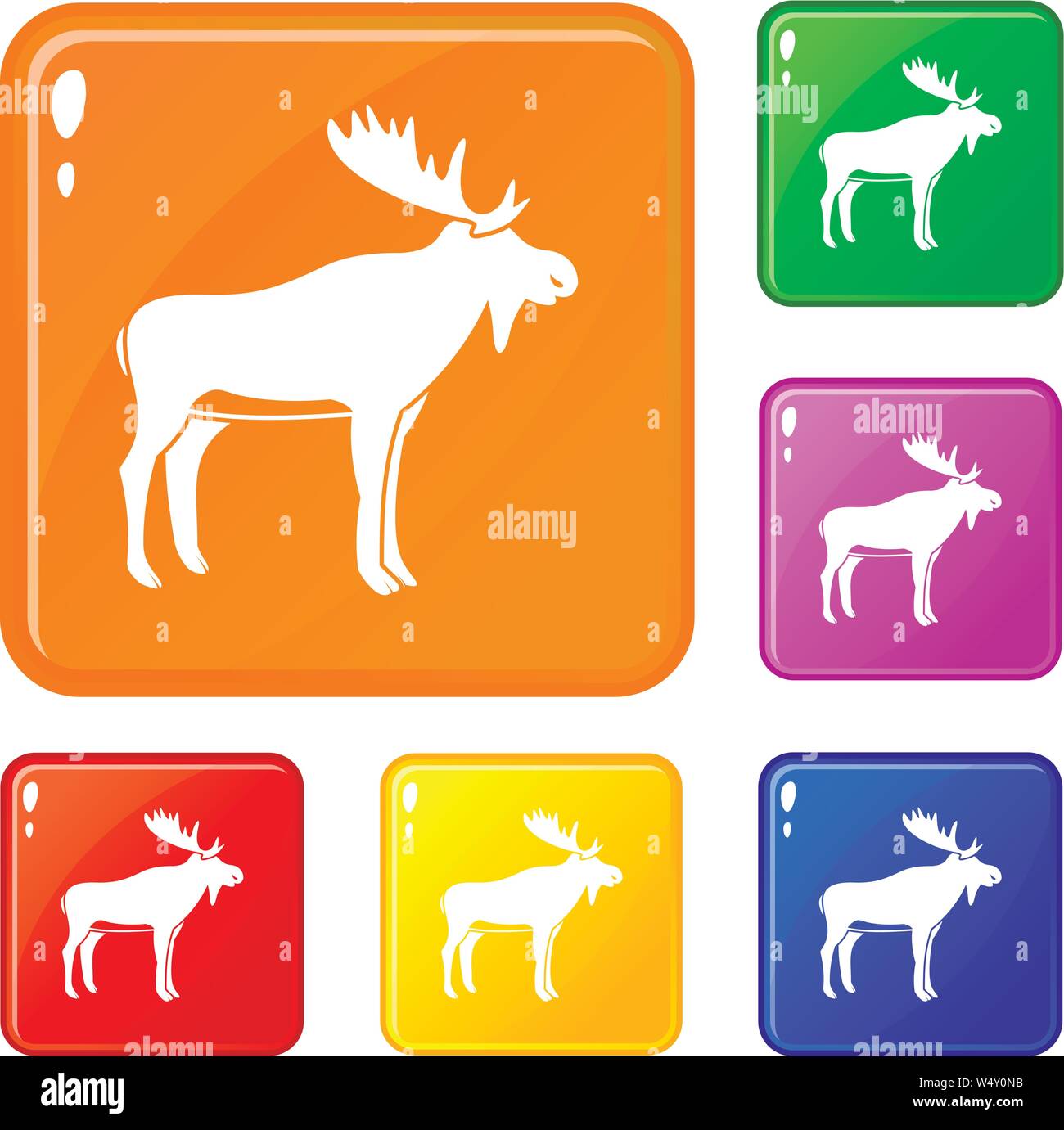 Deer icons set vector color Stock Vector Image & Art - Alamy