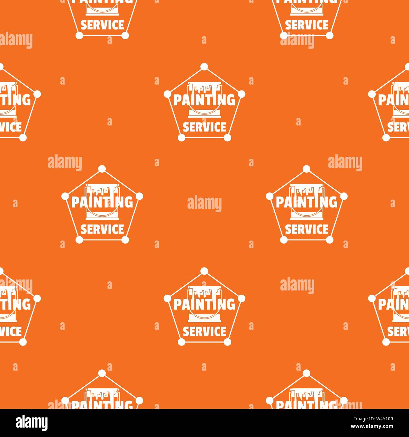 Painting service pattern vector orange Stock Vector