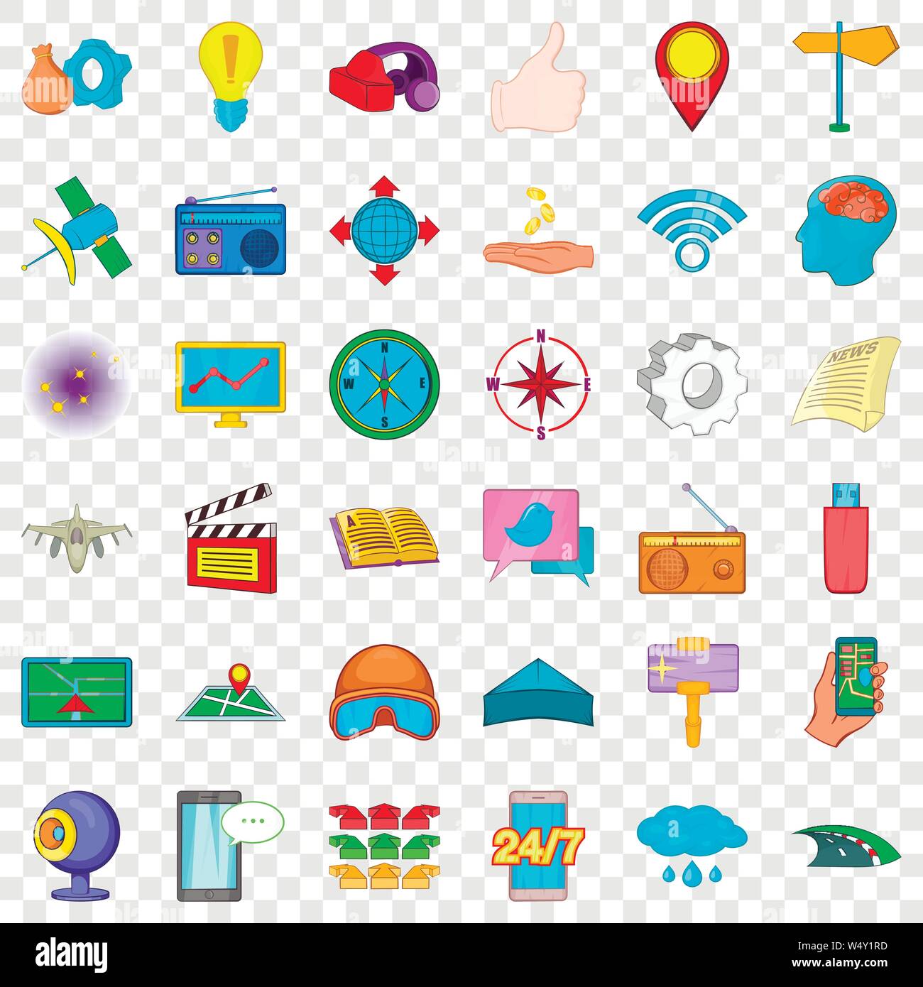 Compass icons set, cartoon style Stock Vector Image & Art - Alamy