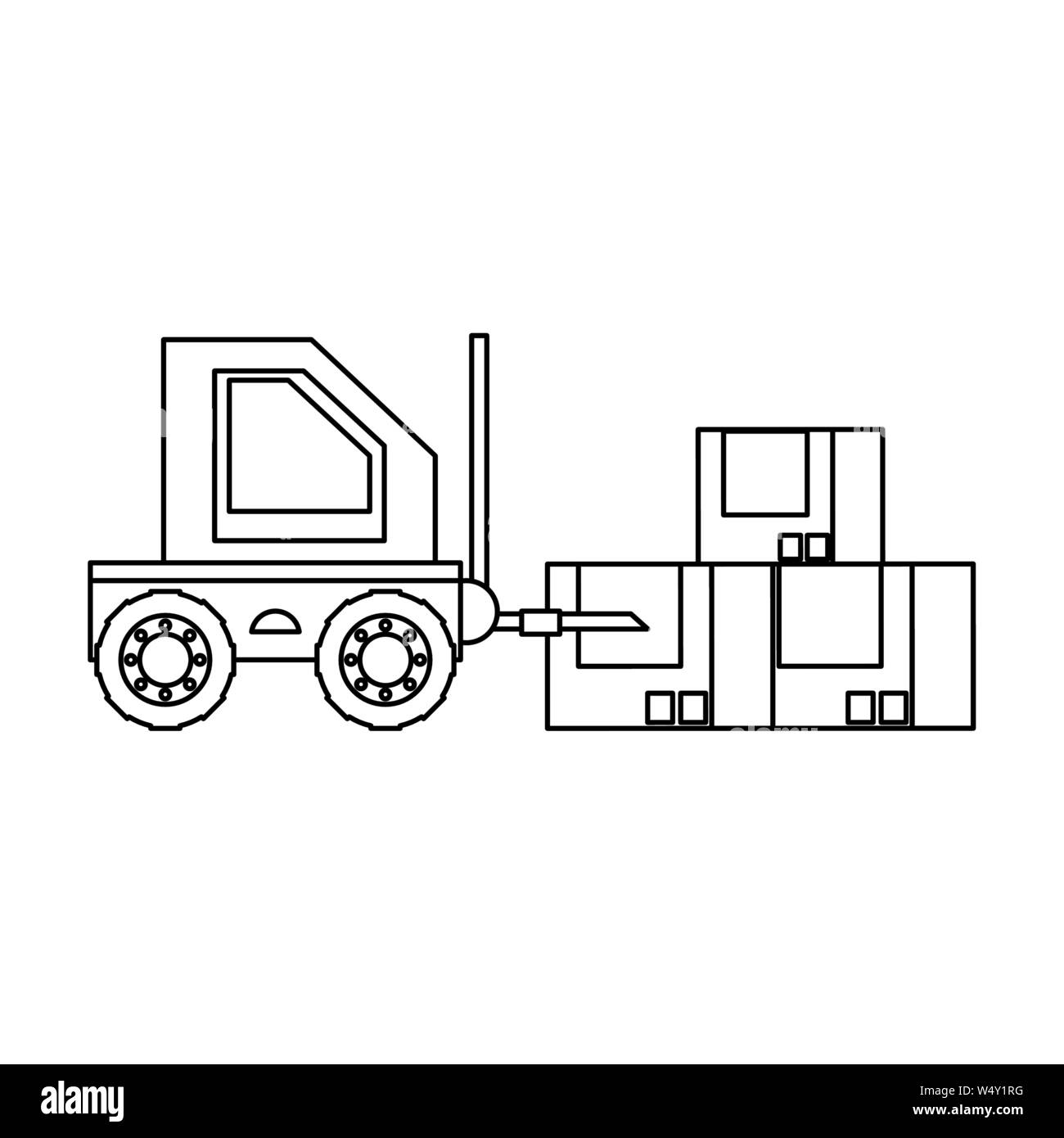 construction architecture engineering industrial cartoon in black and