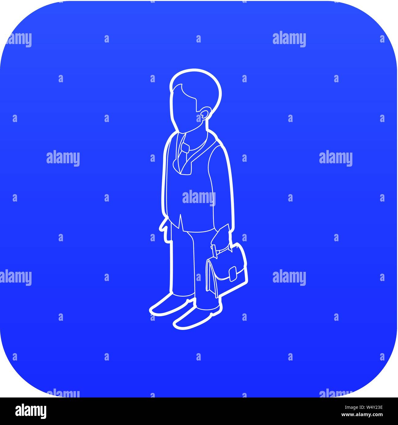 Businessman holding briefcase icon blue vector Stock Vector Image & Art ...