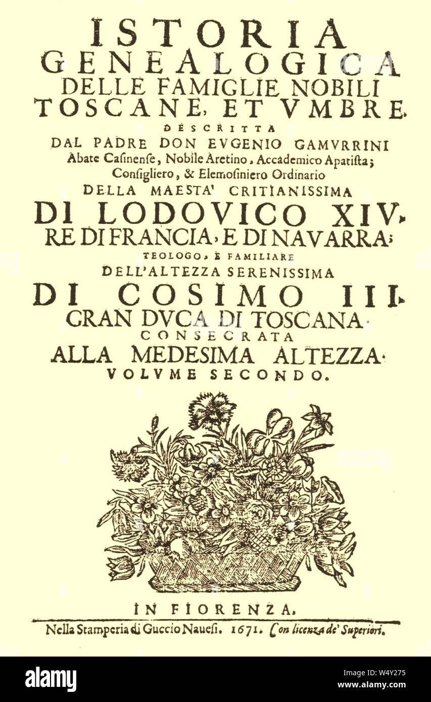 Cover Vol II Istoria genealogica delle famiglie nobili Toscane et Umbre