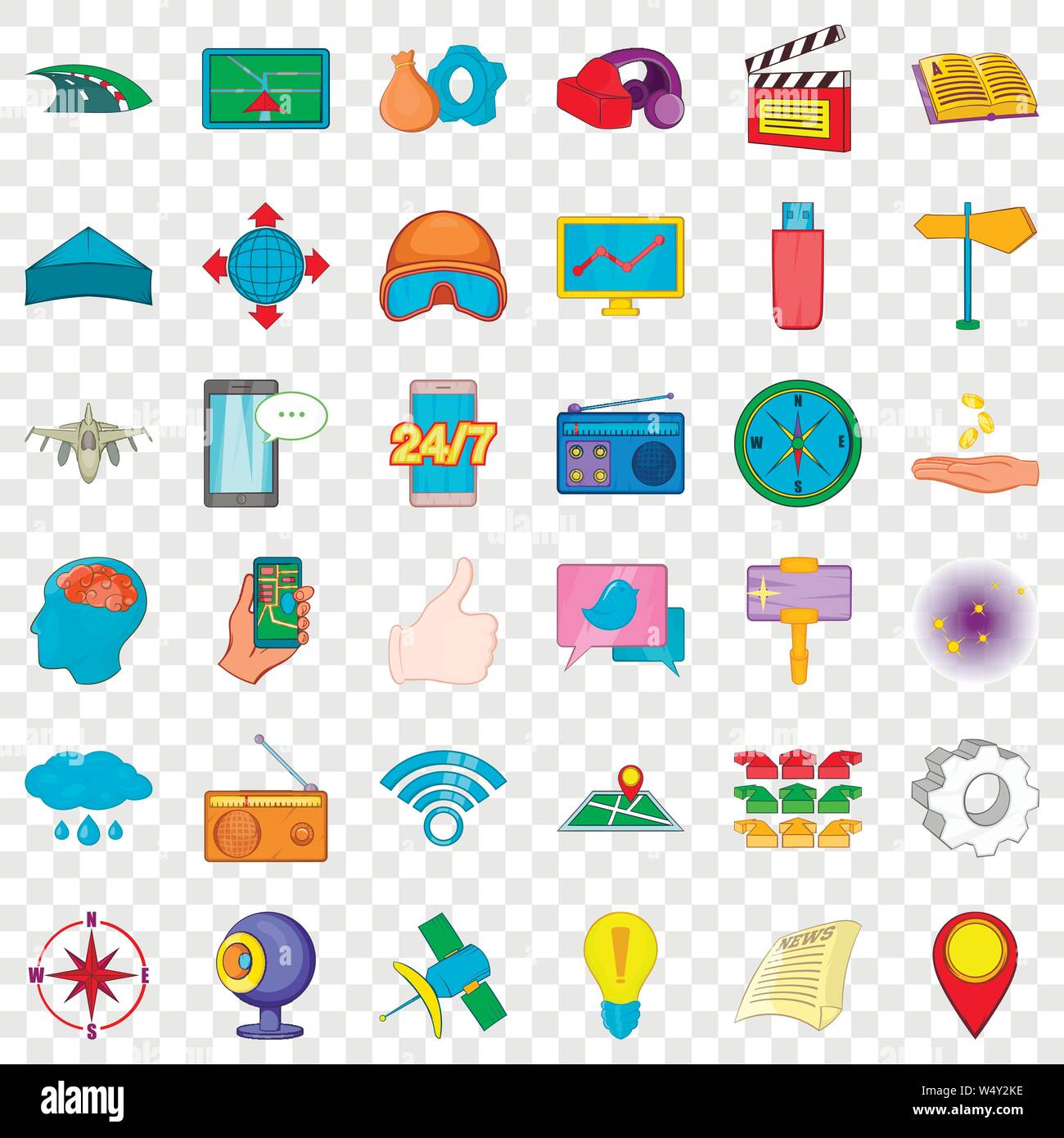Road icons set, cartoon style Stock Vector Image & Art - Alamy