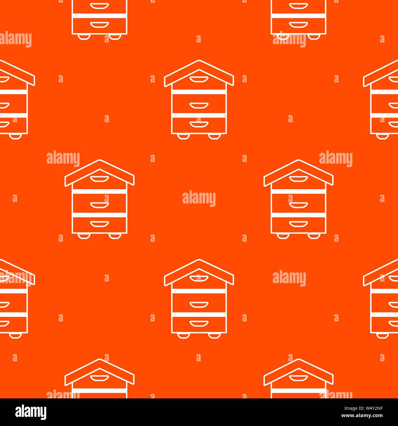 Wood beehive pattern vector orange Stock Vector