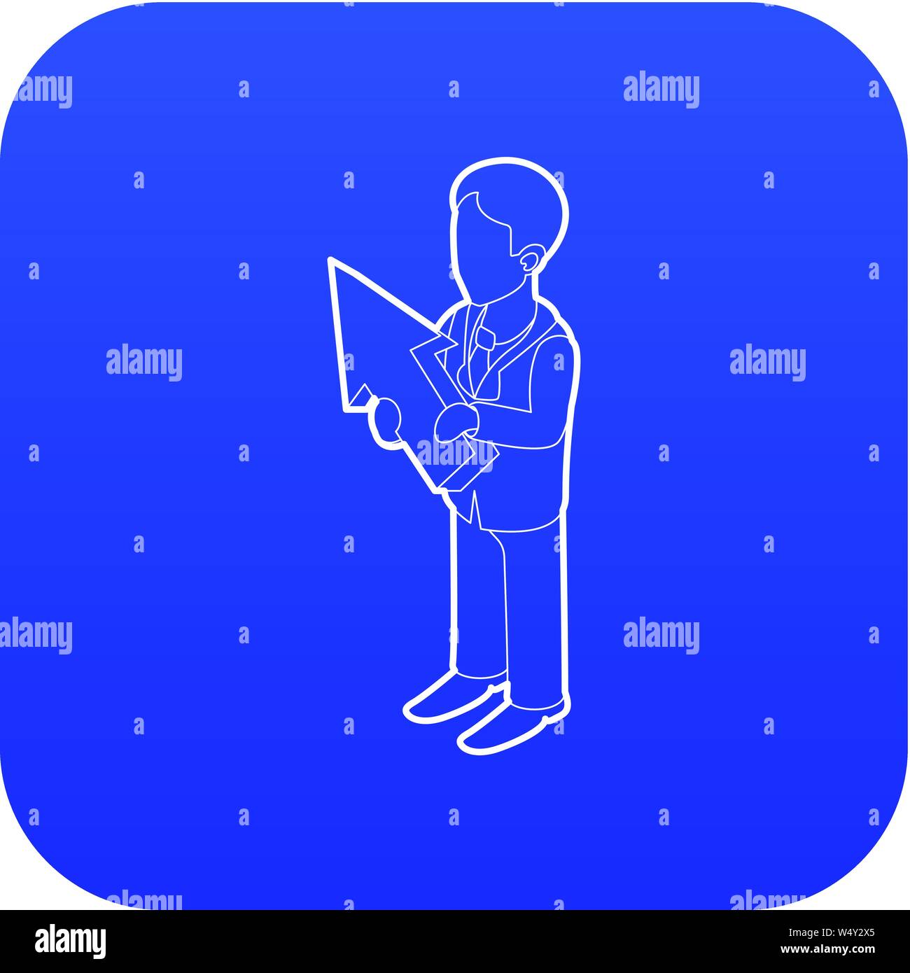 Business man holding with arrow up icon blue vector Stock Vector Image ...