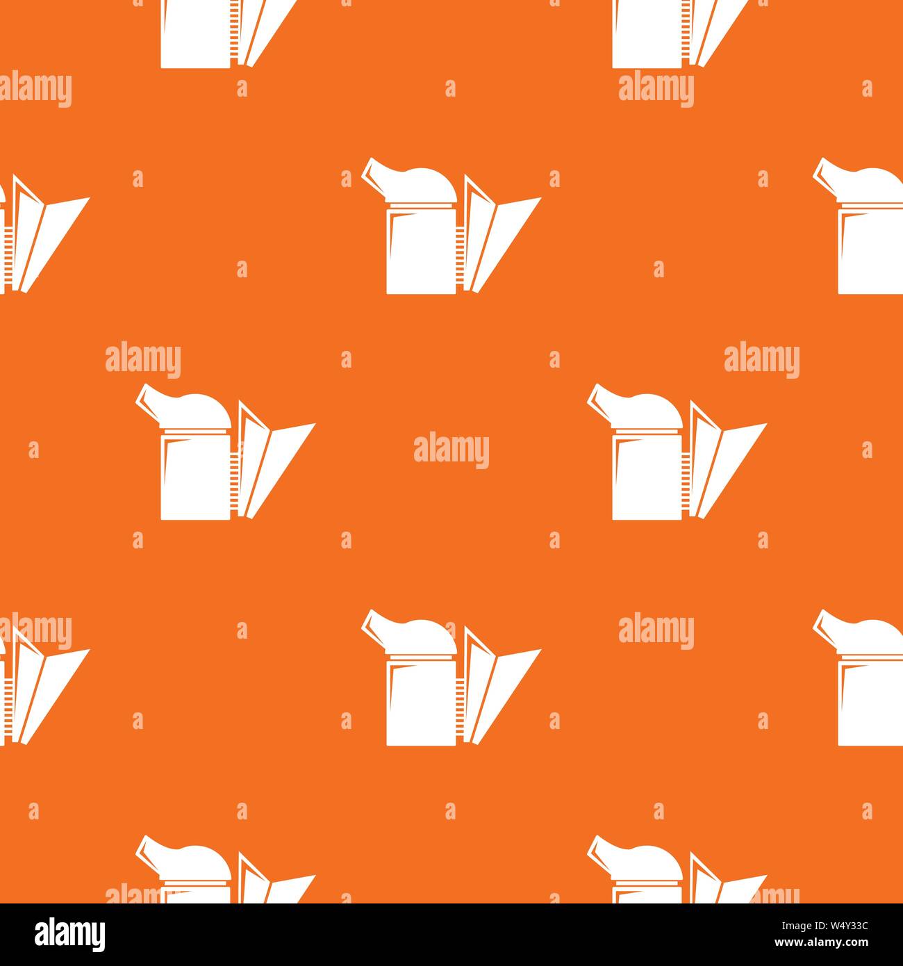 Beehive smoker pattern vector orange Stock Vector