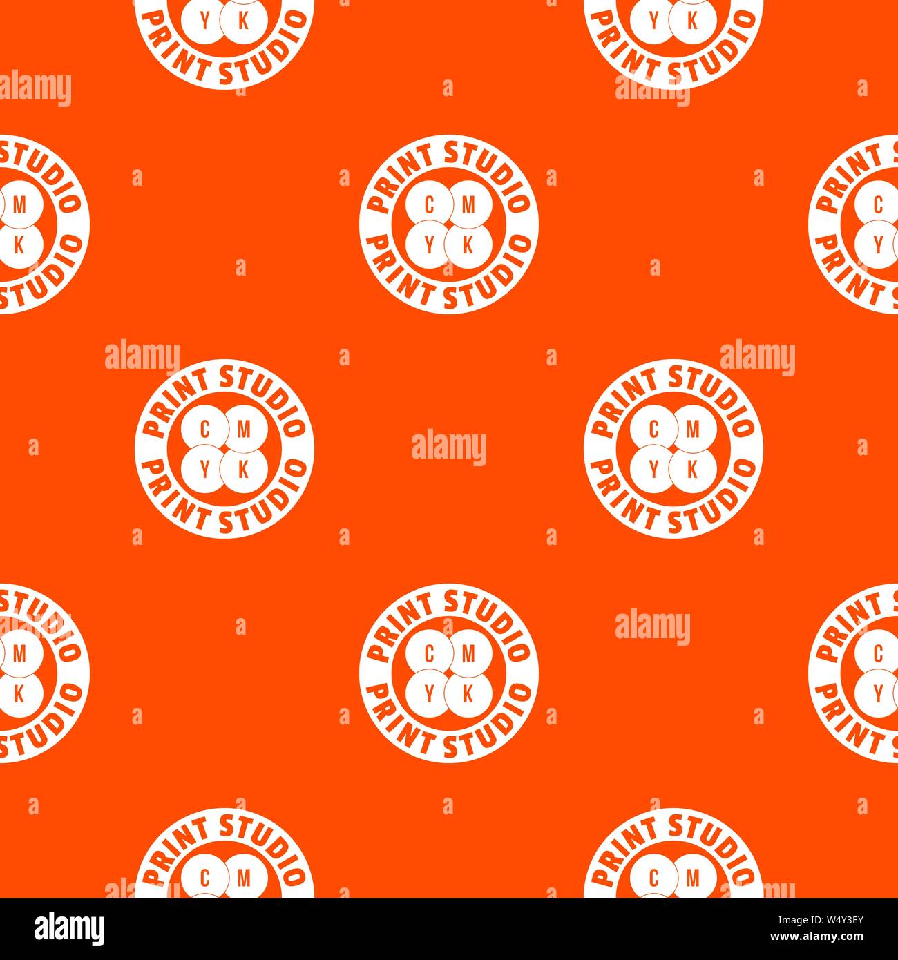 New print studio pattern vector orange Stock Vector