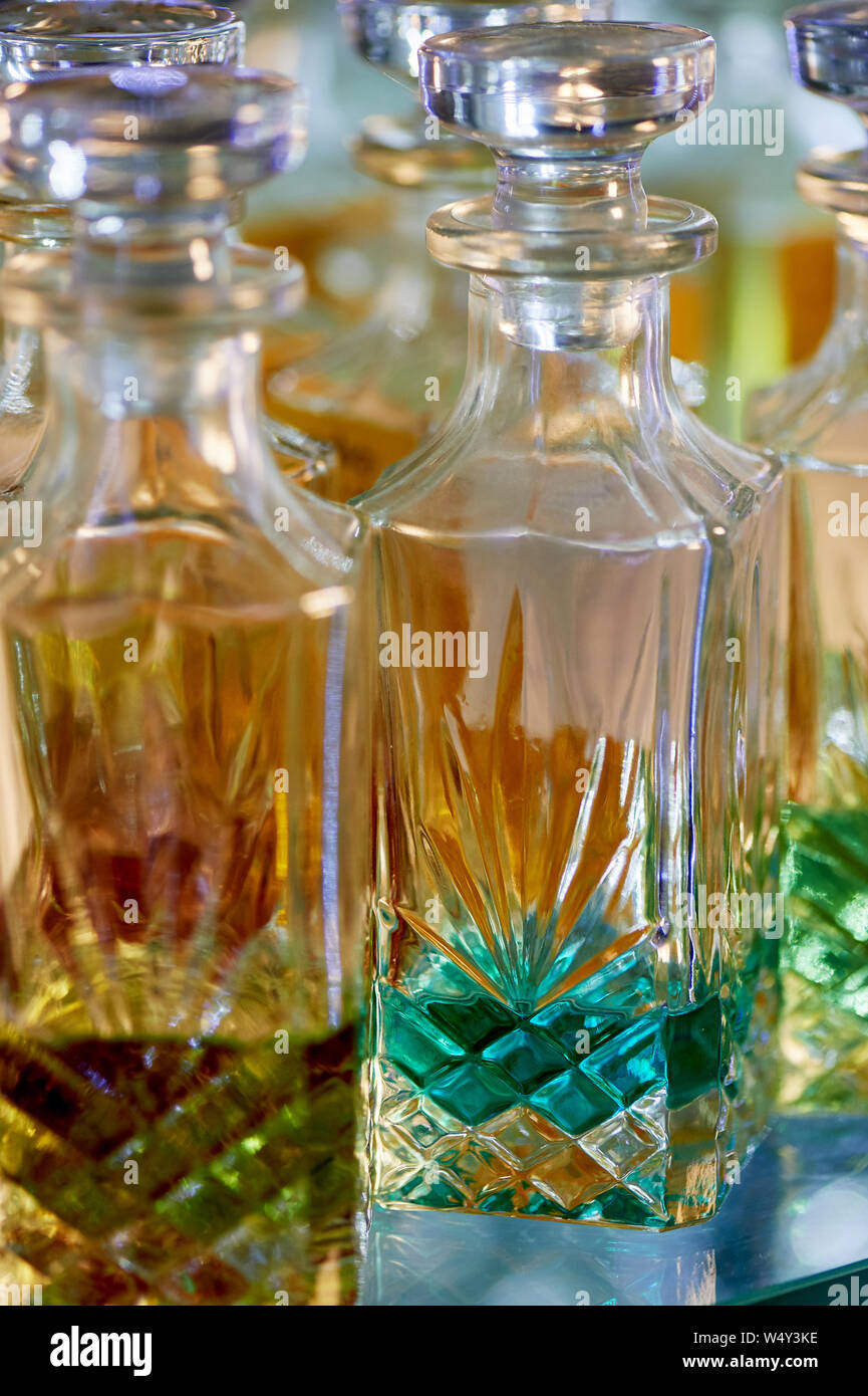 Glass perfume bottles based oils.A Bazaar, market.Aroma oils, oil