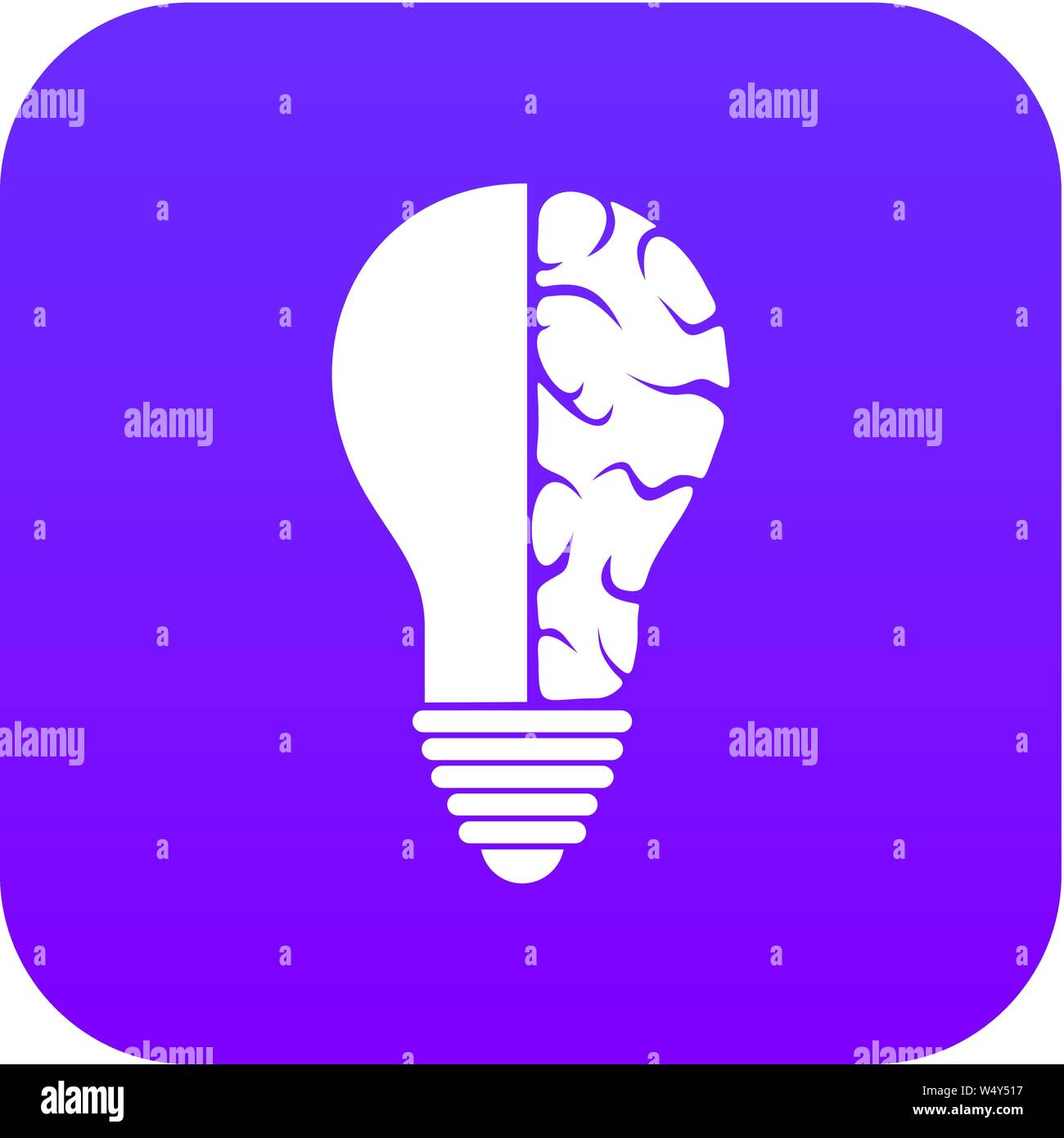 Brain lamp icon digital purple Stock Vector Image & Art - Alamy