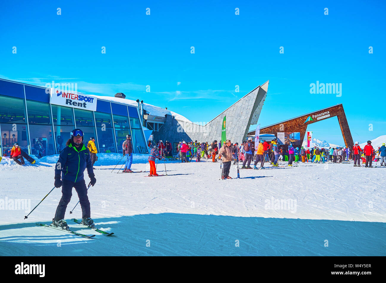ZELL AM SEE, AUSTRIA FEBRUARY 28, 2019 The large complex on the