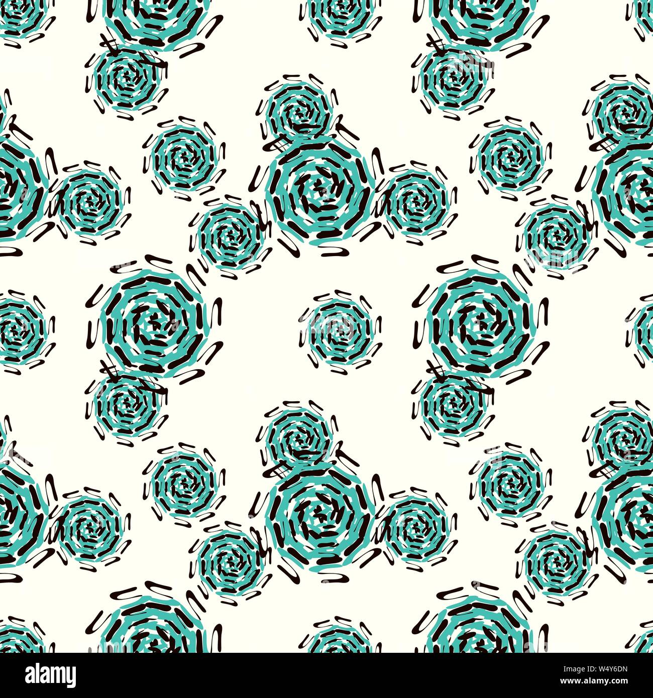 green cog abstract seamless pattern on a light background Stock Vector
