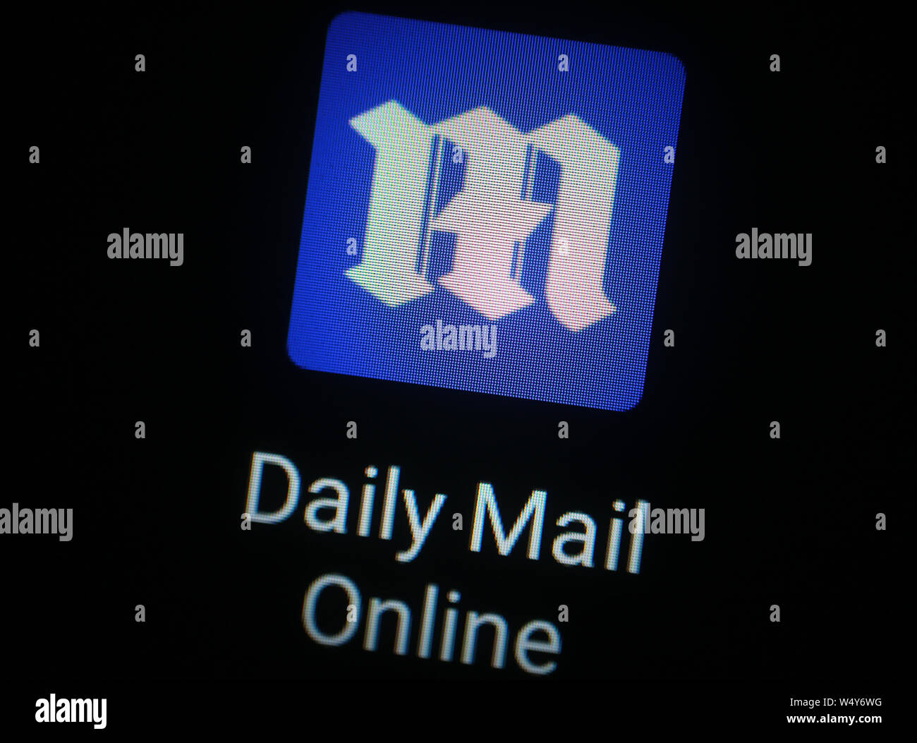 Daily Mail Online newspaper application icon on computer display Stock