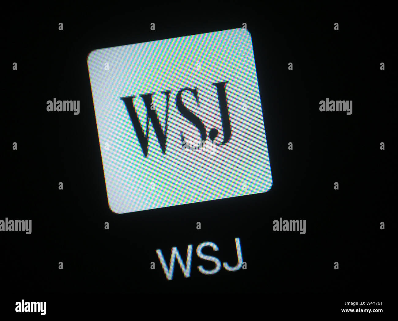 The Wall Street Journal newspaper application icon on computer display
