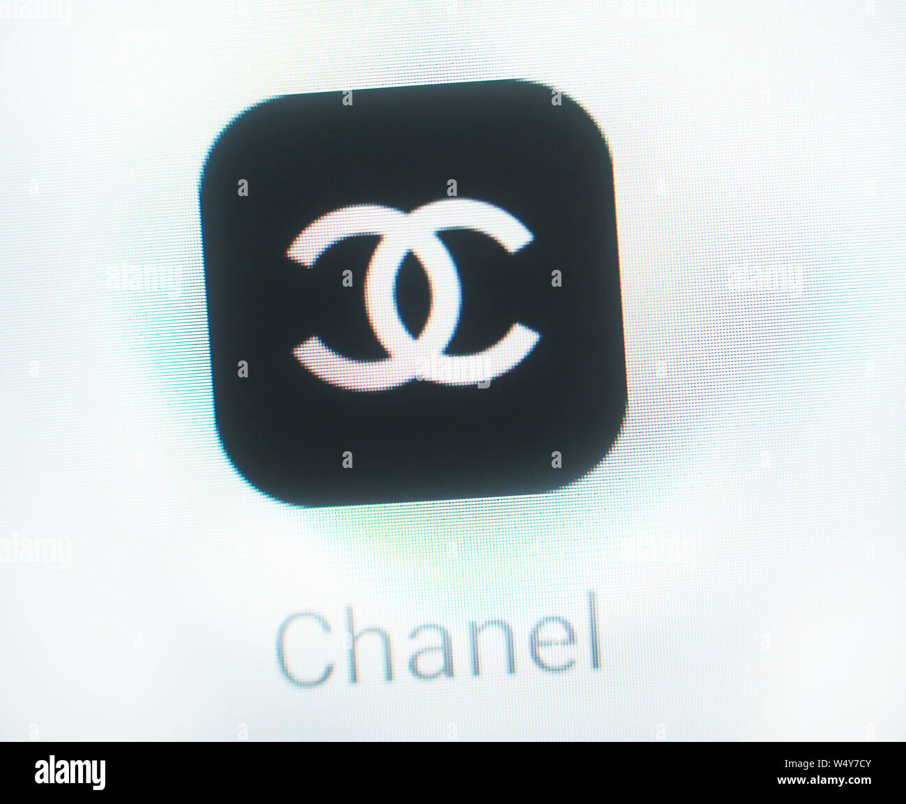 Chanel S.A. company application icon on computer display Stock