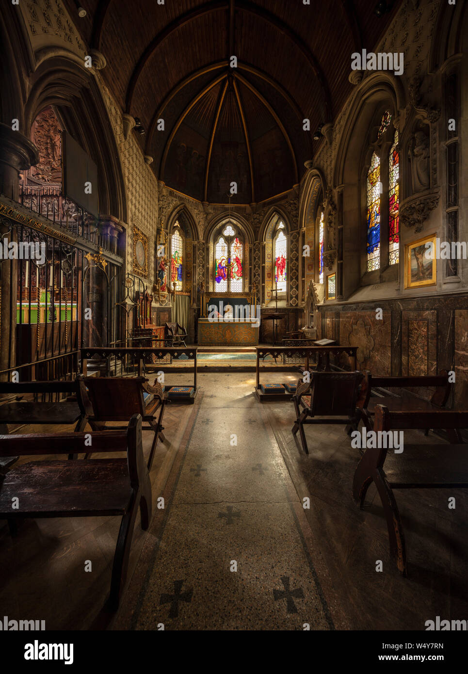 London, United Kingdom, 18th July 2019, interior of St Cuthberts Church