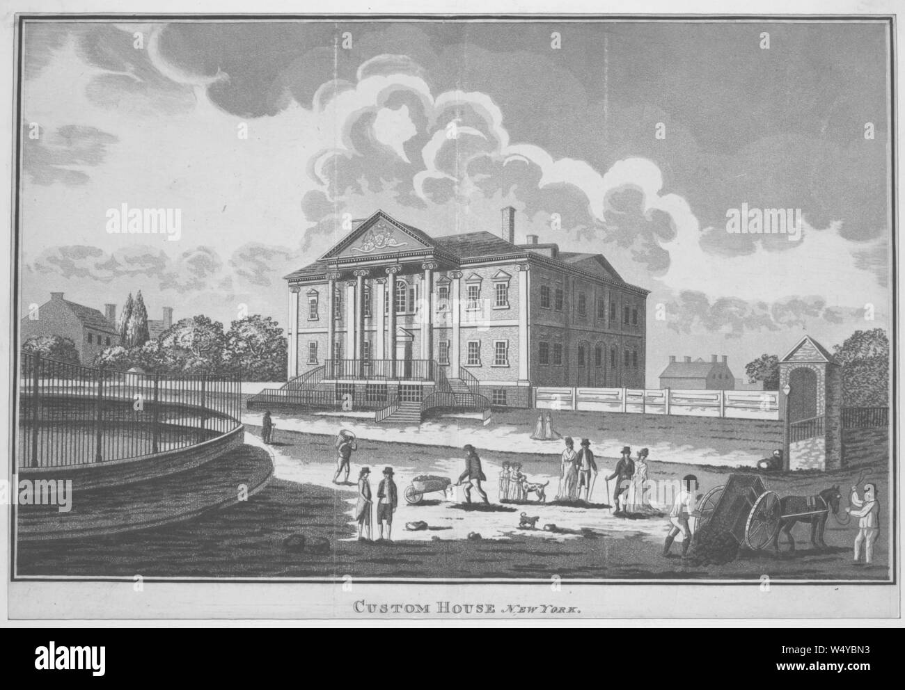 picture New York Pictures From The 1700S https www alamy com engraving of the united states custom house in new york city by william rollinson 1799 from the new york public library image261216063 html