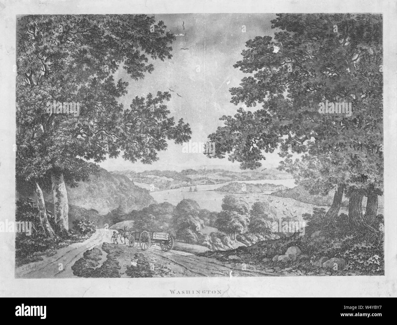 Capital of united states 1700s - Engraving Of The Washington District Of Columbia The Capital Of The United States 1795 From The New York Public Library W4YBY7 