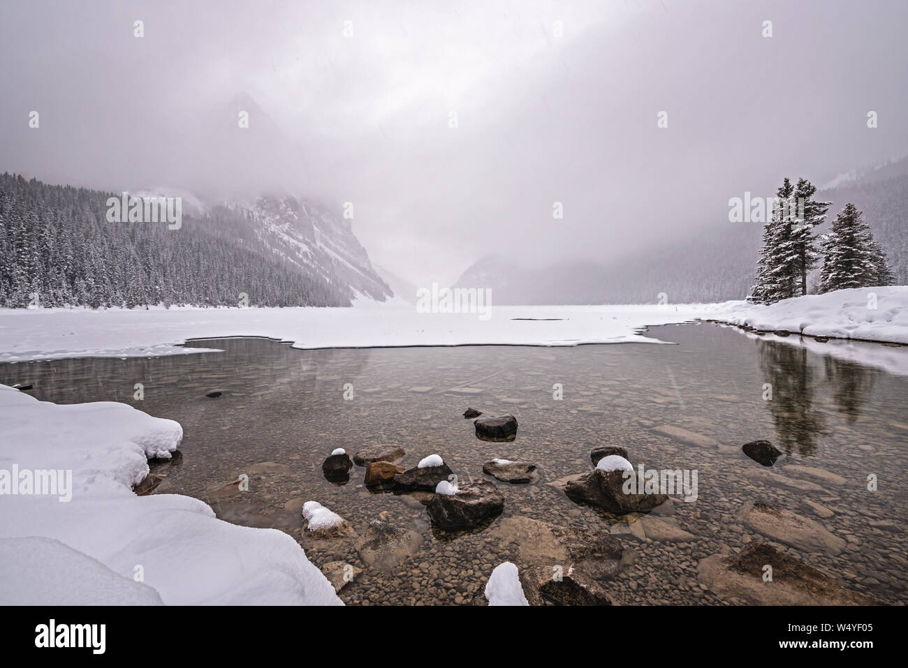 Winter at Lake Louise in Banff National Park, Alberta, Canad Stock ...