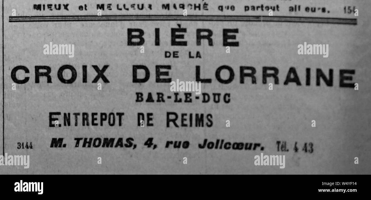 Cri de Reims 1920 avril 74558 (croix de lorraine). Stock Photo