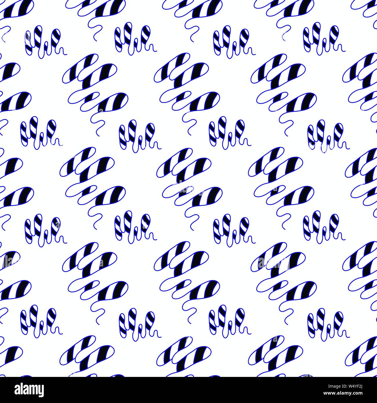 abstract monochrome objects on white background seamless pattern Stock Vector